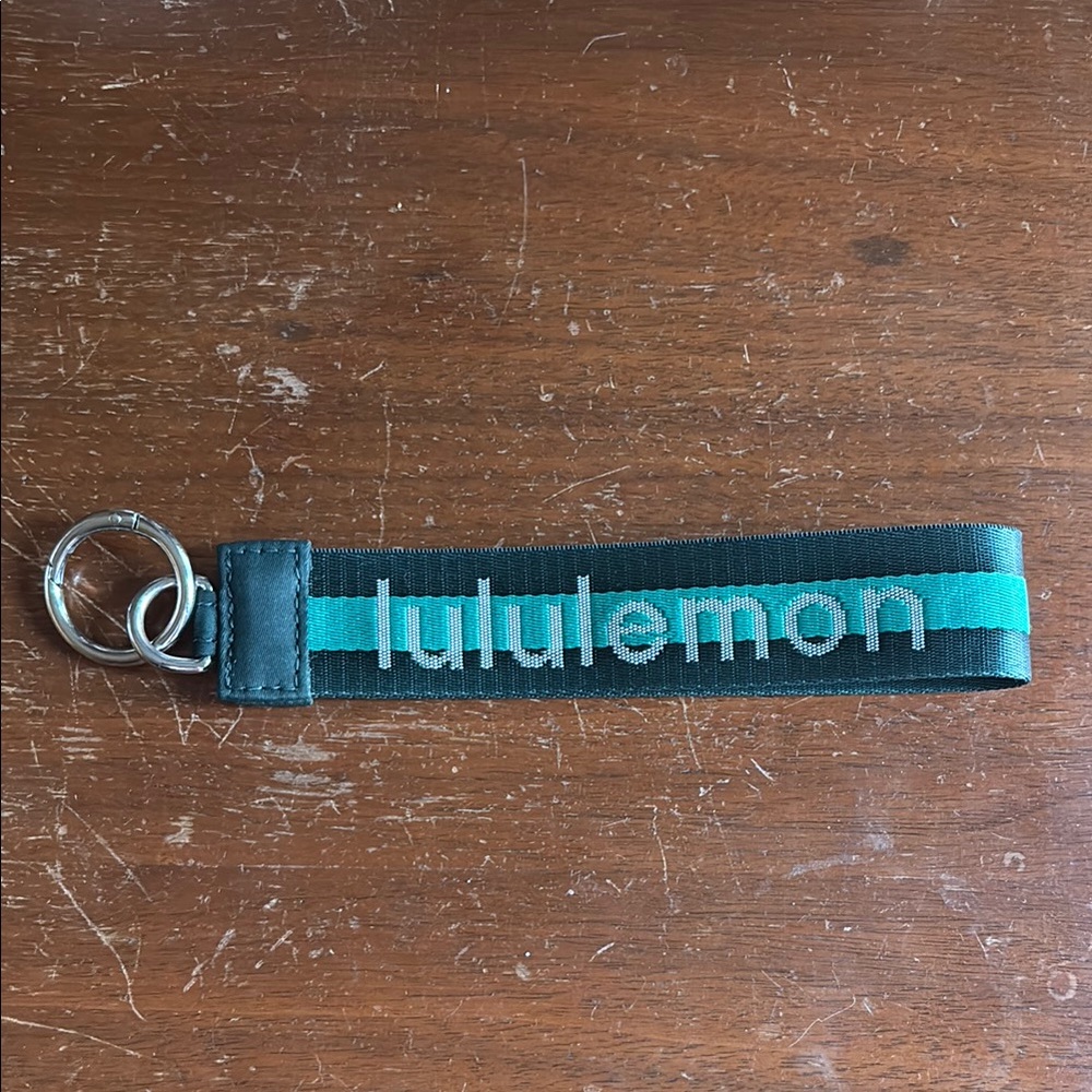 Lululemon Keychain with Teal and Black Design